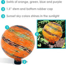 Sunnydaze 10-Inch Gazing Ball for Garden - Glass Gazing Globe for Outside - Garden Orb Yard Decor - Sunset Sky by CozyNest Decor