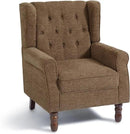 Accent Chair, Upholstered Armchair with Button Tufted High Back & Solid Wood Legs, Comfy Wingback Reading Single Sofa Chair for Small Spaces, Living Room, Bedroom (Brown, Set of 1) by CozyNest Decor