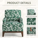 Floral Accent Armchair Set of 2, Retro Wingback Upholstered Armchair with Wide Dipped Back Design and Wooden Legs, High Back Armchair, Leisure Single Sofa Chair for Living Room, Bedroom, Green by CozyNest Decor