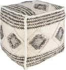 Mark&Day Pouf Ottoman, Langschlag Bohemian/Global Charcoal Cube Pouf Foot Rest for Living Room, Bedroom and Boho Home Decor (18"x18"x18") by CozyNest Decor