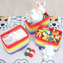 MINTWOOD Design 3-Pack Storage Baskets for Shelves, Playroom and Classroom, Book Basket, Decorative Storage Cube Bins, Woven Closet Organizers, Pantry and Shoe Organizer, Rainbow by TinyTreasures Baby Boutique