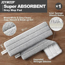 JOYMOOP White Flat Mop & Bucket with 1 Microfiber Pad, 12 Disposable Toilet Brushes, Stainless Steel Toilet Brush and Holder Set, Multi-Functional Cleaner for Floors, Windows, and Toilets by CozyNest Decor