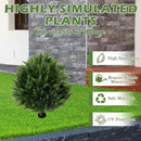 Sunnyglade Set of 2 Artificial Cedar Topiary Ball Trees, Faux Cedar Shrub Bushes with Ground Spike 25.5", UV Resistant Fake Cedar Plants for Indoor, Garden, Yard, Porch, Patio Decor (Green) by GreenHaven Gardens