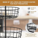 REGAL TRUNK & CO. 3 Tier Fruit Basket, Elegant French Country Wire Baskets, Three Tiered Wire Basket Stand for Vegetables, Bread & More for Countertop or Hanging, Christmas or Birthday Present by CozyNest Decor