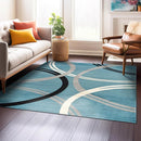 Rugshop Modern Wavy Circles Design Square Area Rug 6'6" x 6'6" Blue by TinyTreasures Baby Boutique