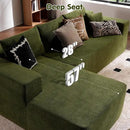 ovios 104" Cloud Sectional Couch with L-Shape Chaise,Modern Modular Sofa with Deep Seat, Upholstered Couches for Living Room Bedroom,No Assembly Required, Green (Cloud Velvet) by CozyNest Decor