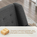 HUIMO Button-Tufted Accent Chairs Set of 2,Upholstered Reading Living Room Chair,Mid Century Modern Chair with Linen Fabric, Club Chair,Comfy Arm Chairs for Living Room,Bedroom,Grey by CozyNest Decor