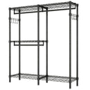 L-Shaped Garment Rack with Adjustable Shelves & 3 Hanging Rods