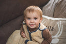 baby deedee Sleep Nest Teddy Baby Sleeping Bag, Oatmeal Navy, Small (0-6 Month) by TinyTreasures Baby Boutique