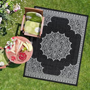 CAMILSON Outdoor Rug, 8x10 Medallion Black White Modern Area Rugs for Indoor and Outdoor Patios, Kitchen and Hallway Mats, Washable Porch Deck Outside Carpet (Medallion Black, 8 x 10) by GreenHaven Gardens