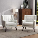 UIXE Accent Chair Modern Upholstered Armchair, Comfy Living Room Arm Chairs Mid Century Single Sofa Reading Side Seat for Bedroom, Home Office - Beige by CozyNest Decor