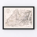 Vintage Map of the Battle of Jena, 1806
