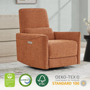 CHITA Power Recliner Chair Swivel Glider, FSC Certified Fabric Living Room Nursery Reclining Sofa Chair with Lumbar Support,Terracotta by CozyNest Decor
