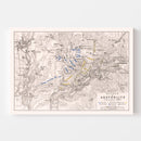 Vintage Map of the Battle of Austerlitz, 1805