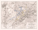 Vintage Map of the Battle of Austerlitz, 1805