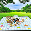 Extra Large Picnic Blanket Waterproof,80"x 80"Foldable Machine Washable Beach Blankets,Outdoor Blanket for 6-8 Adults,Picnic Mat Suitable for Indoor Crawling,Park Beach,Camping,Hiking,Travel( Flower) by TinyTreasures Baby Boutique