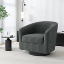 Swivel Barrel Accent Chair, Modern Round Chenille Fabric Arm Chair for Living Room, Bedroom, Comfy Club Reading Chairs for Adults（Chenille Fabric, Grey, Set of 4 by CozyNest Decor
