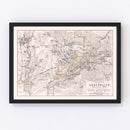 Vintage Map of the Battle of Austerlitz, 1805