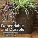 Sunnydaze 19.5-Inch Arabella Large Plant Pot - Polyresin Round Outdoor Planter with Drillable Drainage Holes - 4 Pack - Sable by CozyNest Decor