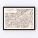 Vintage Map of the Capitulation of Ulm, 1805