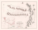 Vintage Map of the Battle of Trafalgar, 1805