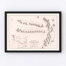 Vintage Map of the Battle of Trafalgar, 1805