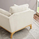 Large-Sized Accent Chair, Thick Cushion Bedroom Reading Chair, Comfortable Living Room Single Sofa, Boucle Milky White by CozyNest Decor