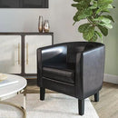 BELLEZE Accent Barrel Chair, Club Tub Sofa Corner Chair with Flared Legs and Cozy Soft Padding for Living Room Bedroom Waiting Room - Black by CozyNest Decor