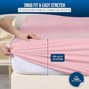 Utopia Bedding Waterproof Mattress Protector Twin Size, Premium Terry Mattress Cover 200 GSM, Breathable, Fitted Style with Stretchable Pockets (Pink) by TinyTreasures Baby Boutique