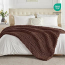 Carriediosa Chunky Knit Throw Blanket 50" X 60", 100% Hand Made Large Chenille Loop Yarn Soft Fluffy Throws for Couch Sofa Bed, Big Crochet Cozy Heavy Thick Cable Woven Blanket, Cocoa Brown by CozyNest Decor