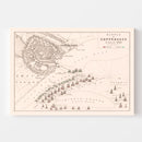 Vintage Map of the Battle of Copenhagen, 1801
