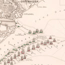 Vintage Map of the Battle of Copenhagen, 1801