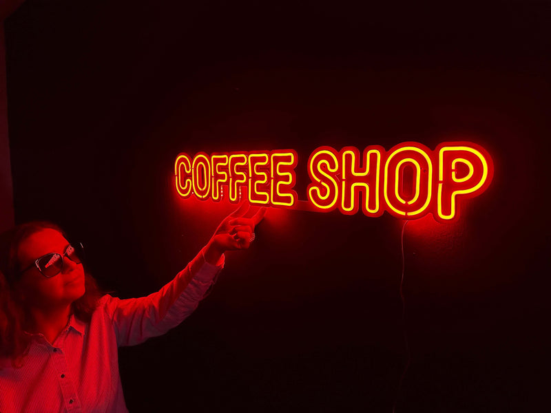 Coffee Shop Neon Metal Sign