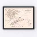 Vintage Map of the Battle of Copenhagen, 1801