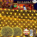 KNONEW 2-Pack 360 LEDs Christmas Net Lights 13ft x 6.6ft Outdoor Mesh Connectable Waterproof 8 Modes & Timer Plug-in Fairy Lights for Bushes Garden Party Wedding Holiday, Warm White by GreenHaven Gardens