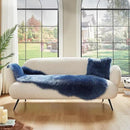 AMTOVO Faux Sheepskin Rug, Dark Blue Ultra Soft Fluffy Shag Area Rug, 2 x 6 ft Faux Fur Rug for Bedroom Sofa Throw Cushion Room Decor, Sheepskin by CozyNest Decor