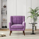 UIXE Accent Chair Modern Upholstered Armchair, Mid Century Club Arm Chairs Comfy Single Sofa Living Room Button Tufted Reading Seat Bedroom Side Seating, Velvet-Purple by CozyNest Decor