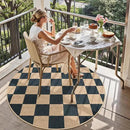 Lahome Checkered 4 ft Easy Jute Round Rug, Washable Small Rugs for Entryway Patio, Farmhouse Non Slip Non Shedding Indoor Outdoor Circle Carpet for Kitchen Porch by CozyNest Decor