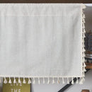 Sutuo Home Boho Sheer Curtain Valance Cotton Linen with Bohemian Handmade Tassels, Short French Farmhouse Window Treatment for Kitchen Cafe, Rod Pocket, 1 Panel 59" W x 18" L, Natural by CozyNest Decor
