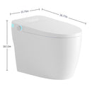 Tankless Smart Toilet With Bidet Built In, 1 Piece Bidet Toilet Seat, Auto Flush, Auto Open / Close, Heated Seat, Warm Water And Dry, Adjustable Temp, Remote Control Side Know - White by HouseOfZazla