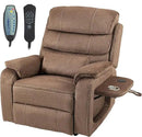 Power Lift Recliner Chair for Adults Elderly Lay Flat Velvet Recliners with Massage Heating, Extended Footrest, Wireless Charging Device, USB Ports, Cup Holder, Lumbar Pillow by CozyNest Decor