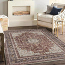 Washable Area Rug 4'x6' Traditional Floor Cover Foldable Thin Rugs Retro Kitchen Indoor Distressed Non Slip Carpet Floral Print Mat Bedroom Living Room by TinyTreasures Baby Boutique