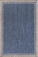 CAMILSON Outdoor Rug, 5x7 Bordered Navy Blue Gray Modern Area Rugs for Indoor and Outdoor Patios, Porches Waterproof Washable Porch Deck Outside Carpet (Bordered Navy, 5 x 7) by GreenHaven Gardens