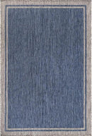 CAMILSON Outdoor Rug, 6x9 Bordered Navy Blue Gray Modern Area Rugs for Indoor and Outdoor Patios, Porches Waterproof Washable Porch Deck Outside Carpet (Bordered Navy, 6 x 9) by GreenHaven Gardens