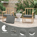 Patio Chair Cushions 18.5 X 16 X 4 Inch Waterproof Outdoor Seat Cushions for Patio Furniture, Outdoor Sofa Couch Pads with Ties & Handle, Set of 2, Light Grey by GreenHaven Gardens
