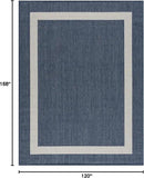 CAMILSON Outdoor Rug 10x14, Large Modern Outside Rugs for Patios Porches Waterproof Durable Washable Non-Shedding, Easy-to-Clean Indoor Outdoor Area Carpet (10 x 14, Bordered - Blue/White) by CozyNest Decor