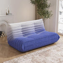 Bean Bag Chair, Loveseat Fireside Chair Bean Bag Sofa Large Bean Bag Chair for Adults, 2 Seater Bean Bag Chairs for Teens with High Density Comfortable Foam, Bean Bag for Living Room (Blue&White) by CozyNest Decor