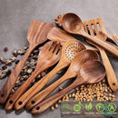 Wooden Kitchen Utensils Set,GUDAMAYE 6 PCE Wooden Spoons for Cooking,Wooden Cooking Utensils,Natural Teak Wooden Spoons For Non-stick Pan by CozyNest Decor