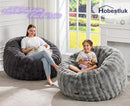 Hobestluk Bean Bag Chair Oversized Bean Bag Chair for Adults Donut-Shaped Large Bean Bag with Spacious Design for Living Room Bedroom or Reading Nook (Bubble Dark Grey) by CozyNest Decor