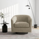 Swivel Barrel Accent Chair, Modern Round Linen Arm Chair for Living Room, Bedroom, Comfy Club Reading Chairs for Adults（Linen Fabric, Light Brown, Set of 4 by CozyNest Decor